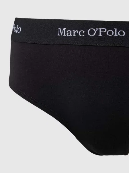Figi z elastycznym paskiem z logo w zestawie 3 szt. model ‘ESSENTIALS’ Marc O Polo czarne