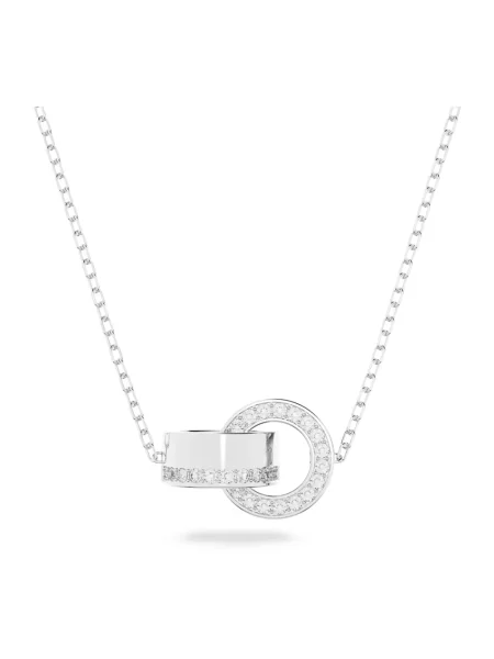 Naszyjnik Swarovski ażurowy szary