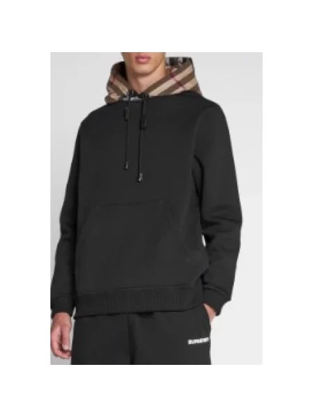 Bluza z kapturem Burberry w kratę z kapturem retro czarna