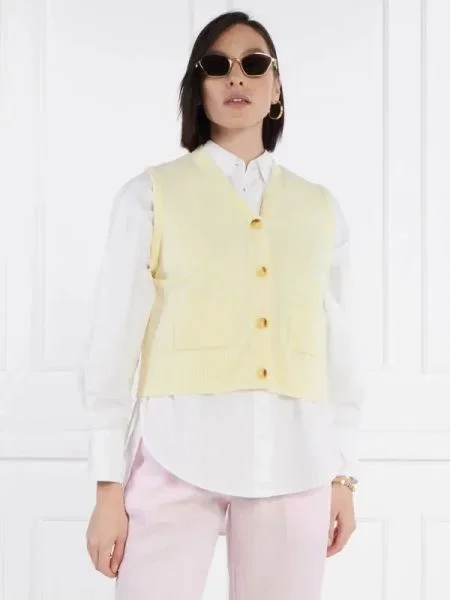 Samsøe Samsøe Vestă Megan cu adaos de lână galben