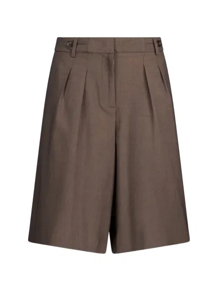 Pantaloni scurți din denim Liu Jo plisate maro