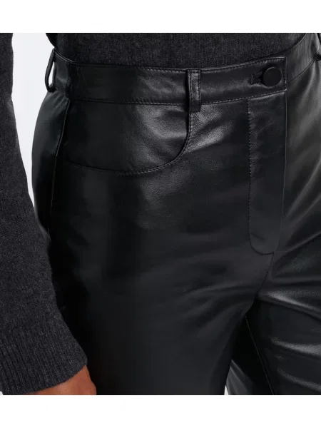 Pantaloni Loulou De Saison din piele negru
