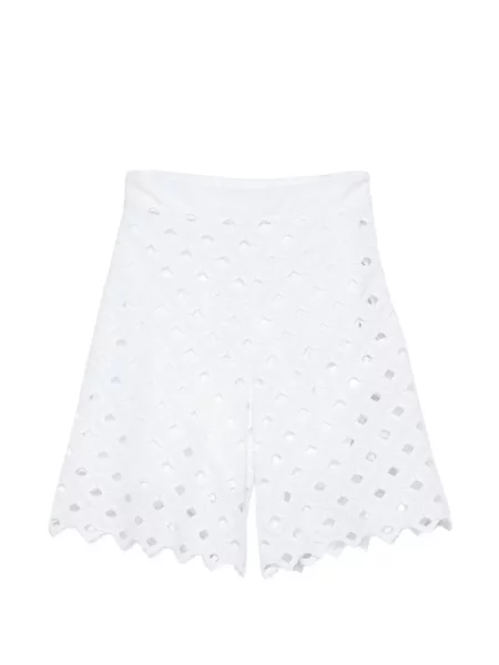 Pantaloni scurți Max Mara cu broderie alb
