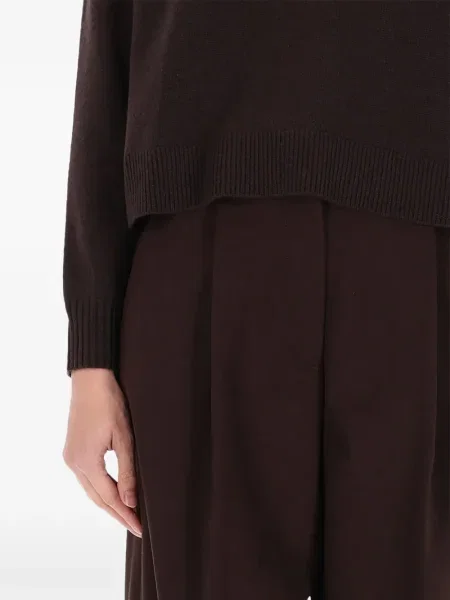 Cropp pulover Theory cu decolteu rotund maro