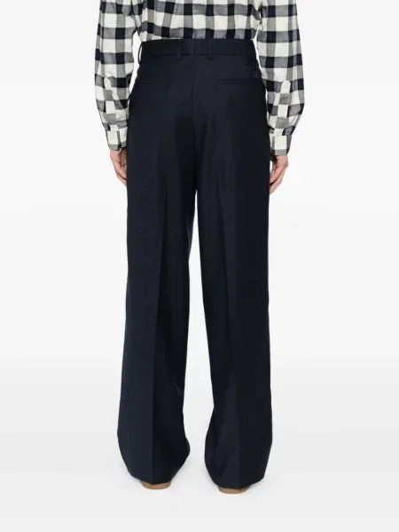 Pantaloni Lacoste de lână albastru