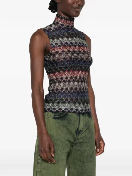 Top Missoni tricotate verde