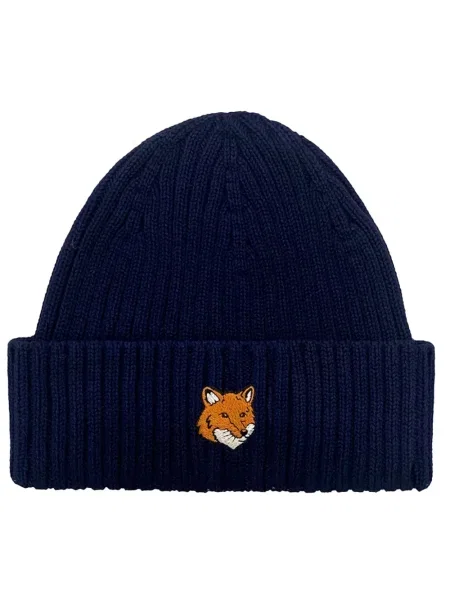 Căciulă Maison Kitsune cu broderie albastru