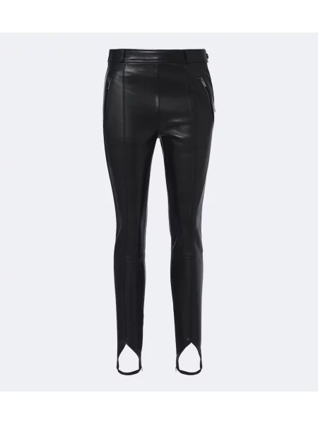 Leggings Balmain din piele negru