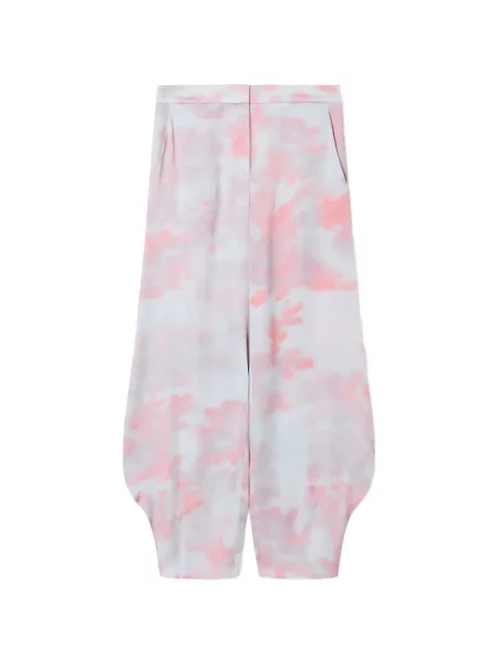 Pantaloni Giorgio Armani de mătase cu imagine cu imprimeu abstract albastru