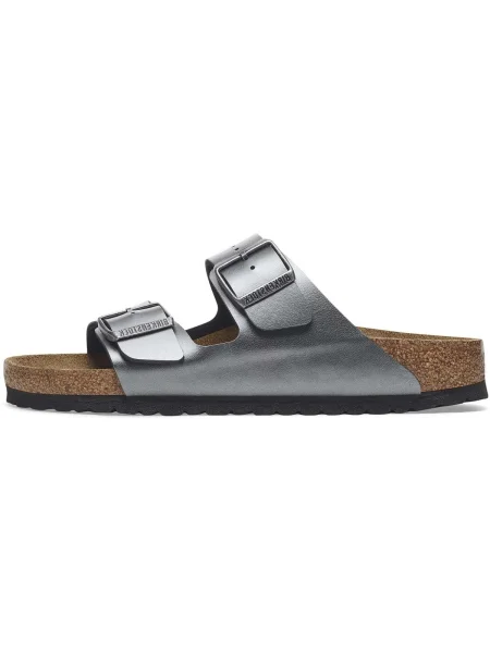 Šľapky BIRKENSTOCK Arizona BF Narrow metallic black sivá