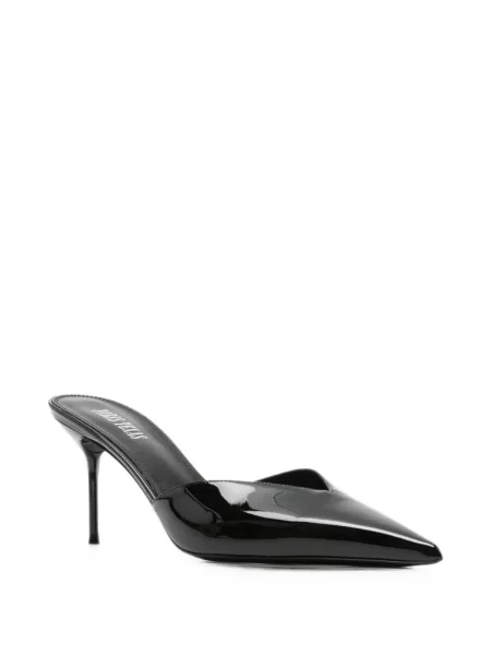 Papuci tip mules Paris Texas din piele negru