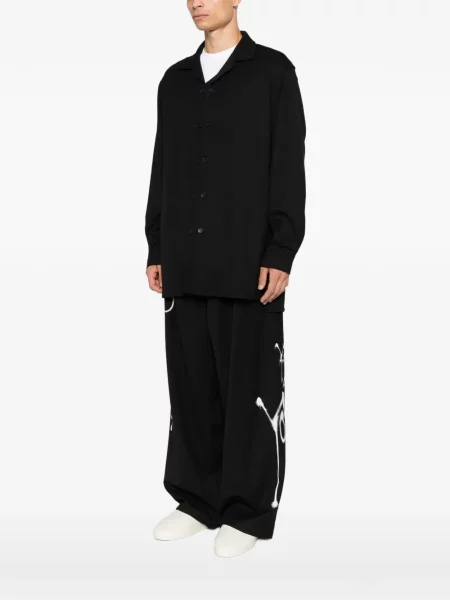 Двуредна с яка риза Y-3 черно