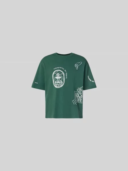 Oversized t-shirt z bawełny ekologicznej Maison Kitsune zielona