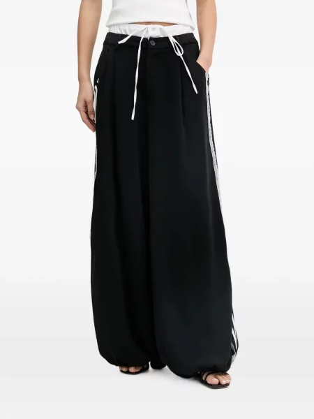 Pantaloni Aniye By cu dungi alergare negru