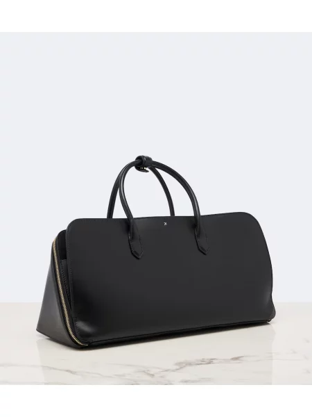 Top Alaïa din piele negru