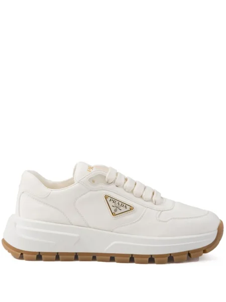 Sneakerși Prada din piele alb