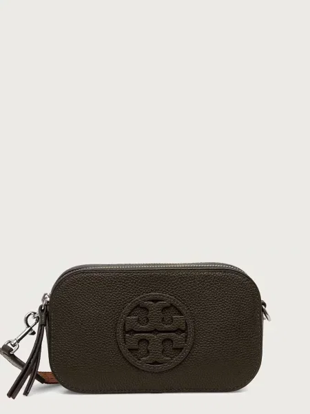 Tory Burch geantă crossbody pentru femei din piele Miller Mini verde