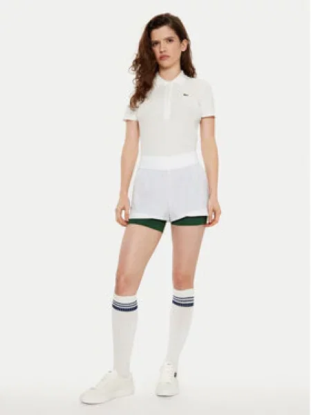 Tenisové šortky Lacoste white/green bílé