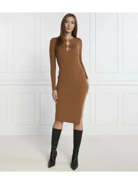 Pinko De lână rochie maro