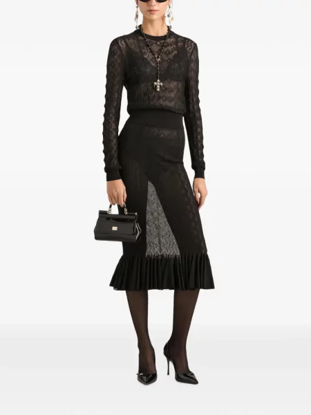 Fustă Dolce & Gabbana tricotate negru