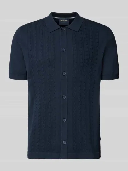 Olymp Sweter Z Dzianiny Casual Regular Fit blau granatowy