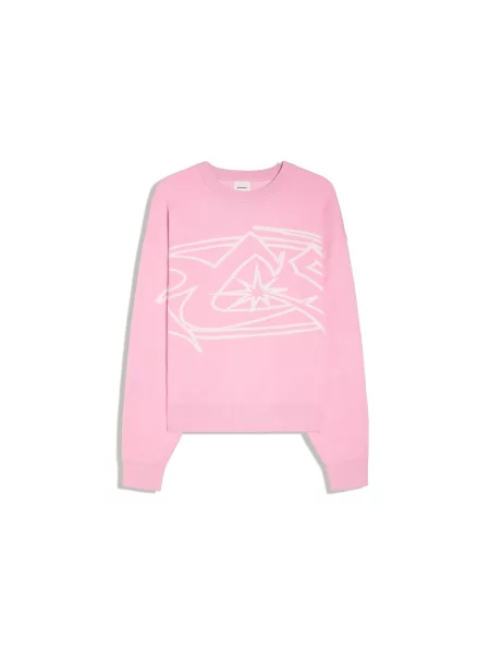 Bershka Pulover roz / lână alb