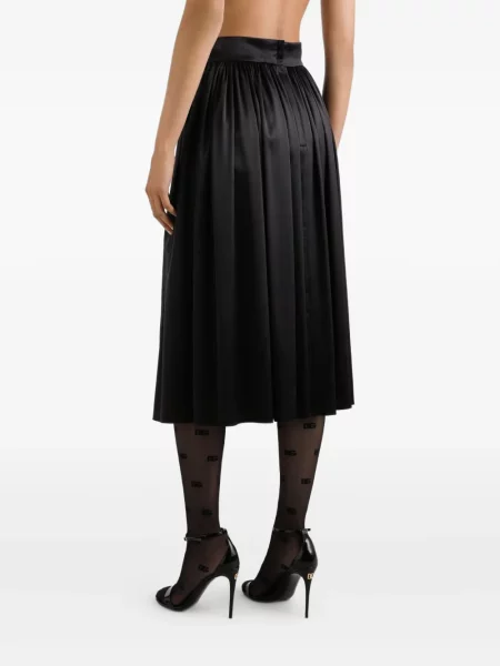 Fusta plisata Dolce & Gabbana plisată până la genunchi negru