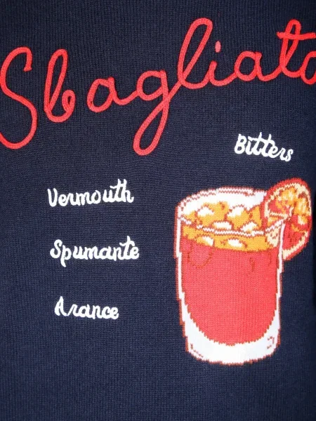 Pulover Mc2 Saint Barth cu broderie albastru
