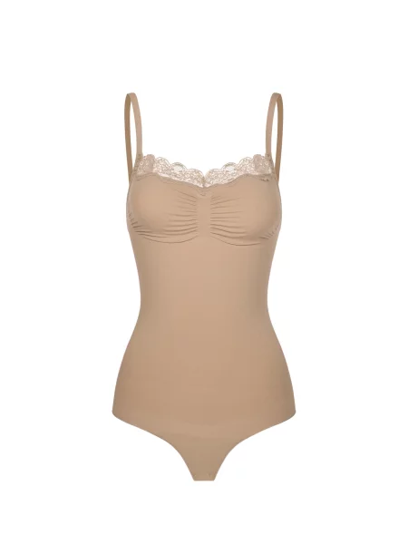 Cfab Alakformáló body Bodysuit Sculpting Shapewear mit Lace' bézs