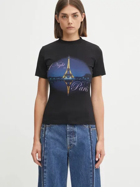 VETEMENTS tricou Night In Paris Fitted negru