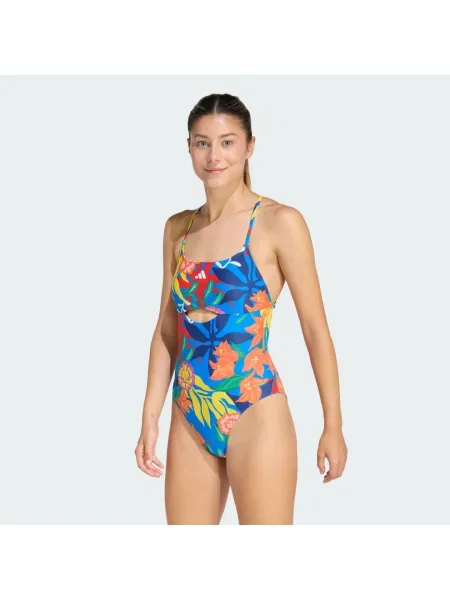 PLAVKY MEXICANA FLORALS SE ZAVAZOVÁNÍM NA ZÁDECH bílé