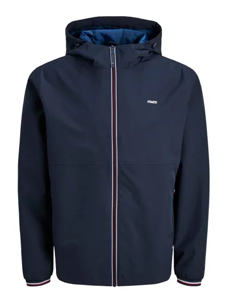 JACK & JONES Prehodna jakna JPRBLUALVES nočno / rdeča / bela modra