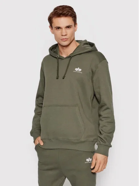 ALPHA INDUSTRIES Mikina olivová / červená biela