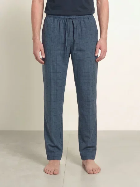 Zimmerli Pyžamové Kalhoty Cozy Flannell Z Flanelu tmavě modrá / tmavě šedá
