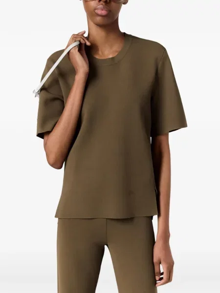 Tricou Stella Mccartney cu broderie maro