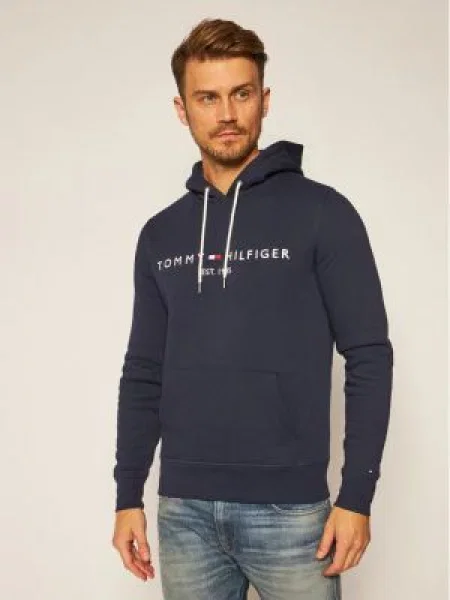 Mikina s kapucí Tommy Hilfiger s kapucí modrá