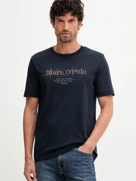 Тениска Marc O'Polo с принт тъмносиньо