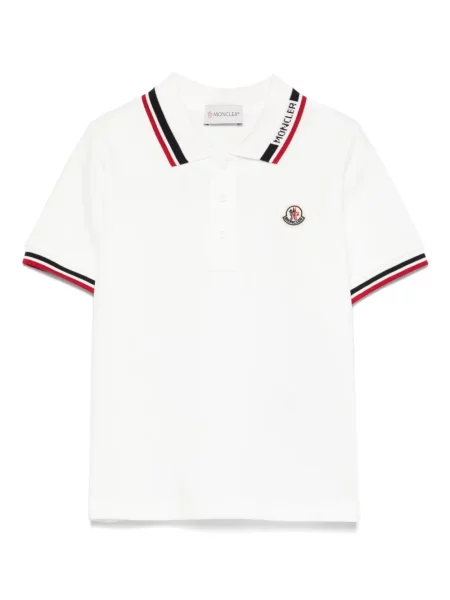 Koszulka polo dziecięca Moncler Enfant biała