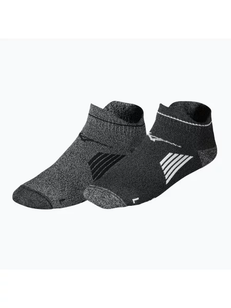 Ponožky Mizuno Active Training Mid 2 pary black/grey černé
