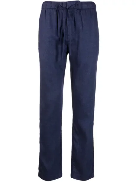 Lněné kalhoty Frescobol Carioca modré