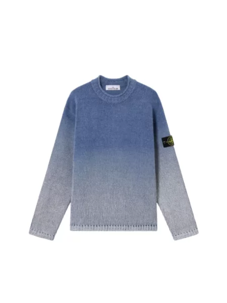Dzianinowy sweter Stone Island z kamieniami niebieski