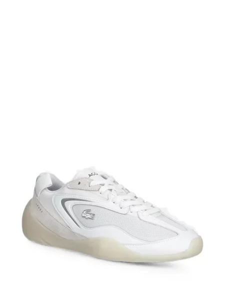 Sneakerși Lacoste din piele de căprioară alb