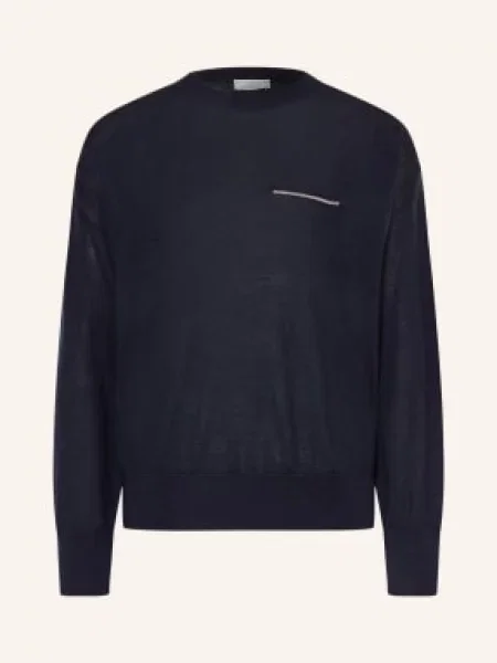 Peserico Sweter Z Kaszmiru I Jedwabiu blau granatowy