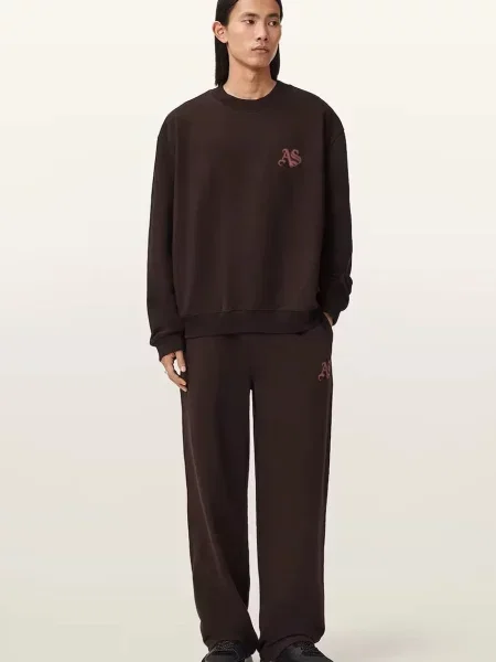 Кофта AllSaints з принтом коричневий