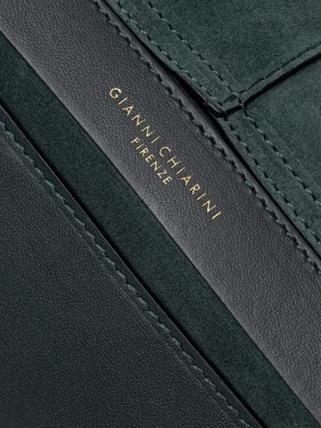 Gianni Chiarini чанта crossbody дамска от велур HELENA ROUND зелено