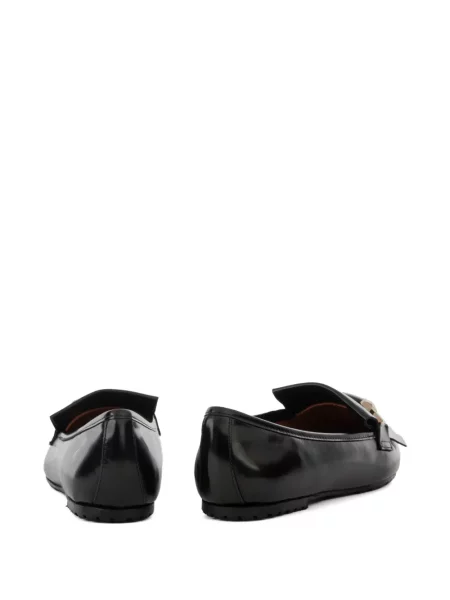 Kožené baleríny Status s třásněmi černé