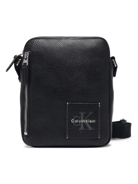Calvin Klein Saszetka Bold Pebble Simple Reporter czarny
