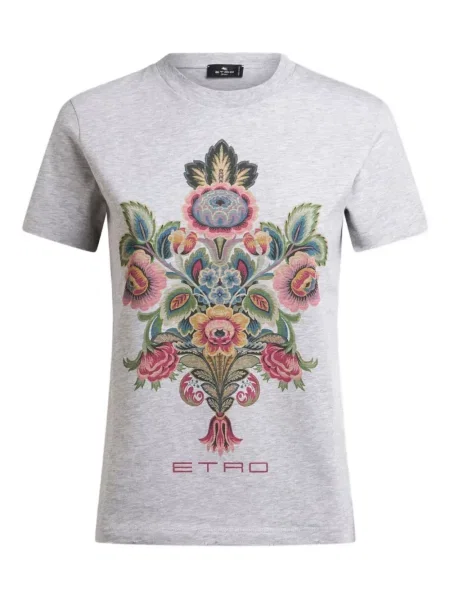Tricou Etro cu imagine cu model paisley gri