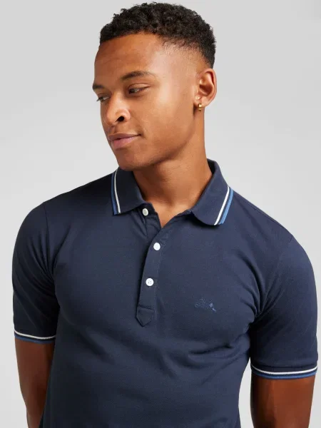 Lindbergh Tricou bleumarin / azuriu alb