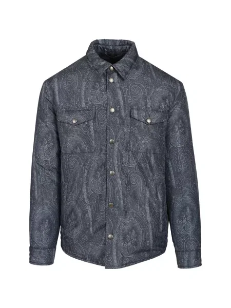 Geacă Etro cu imagine cu model paisley albastru